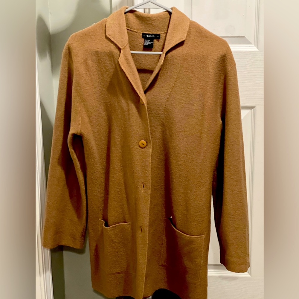 Tan light longline soft blazer